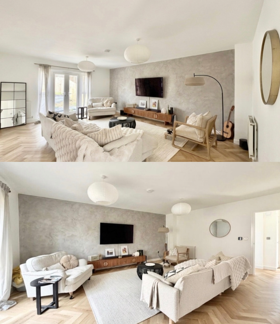 Living Room Limewash Feature Wall
