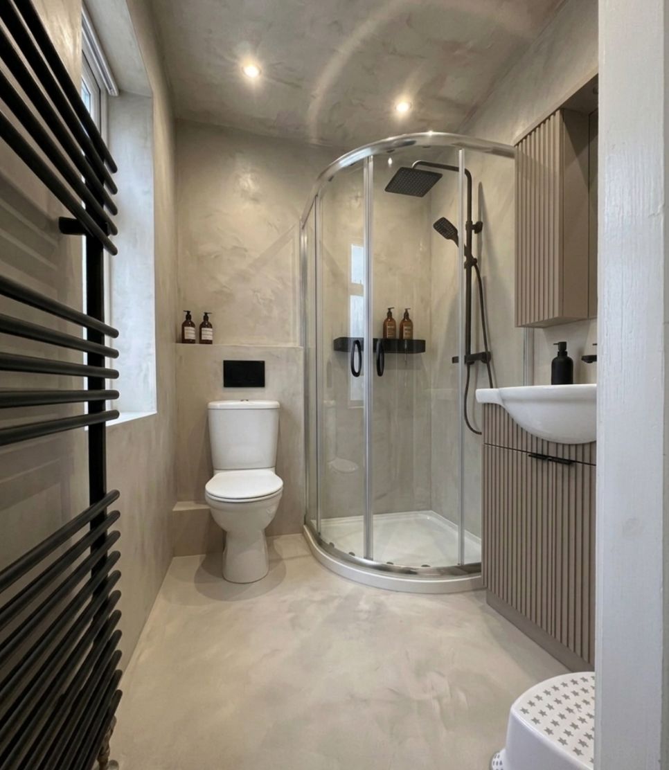 Bathroom, Microcement & Wax